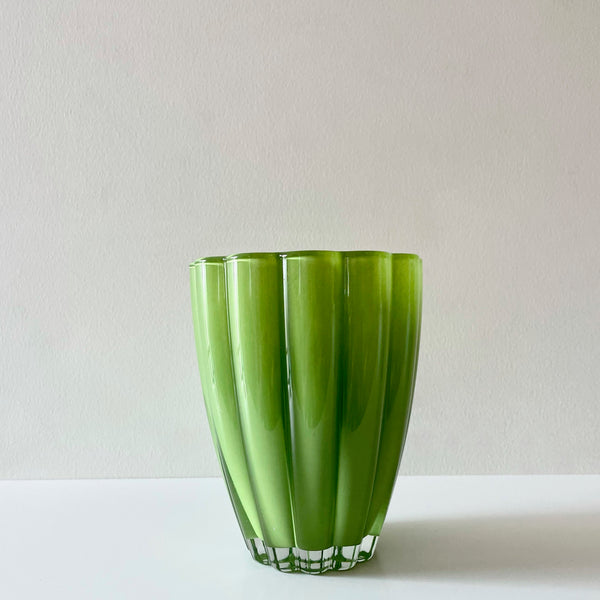 glass scalloped vase