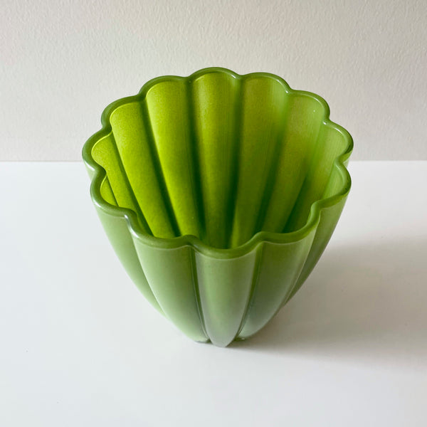 glass scalloped vase