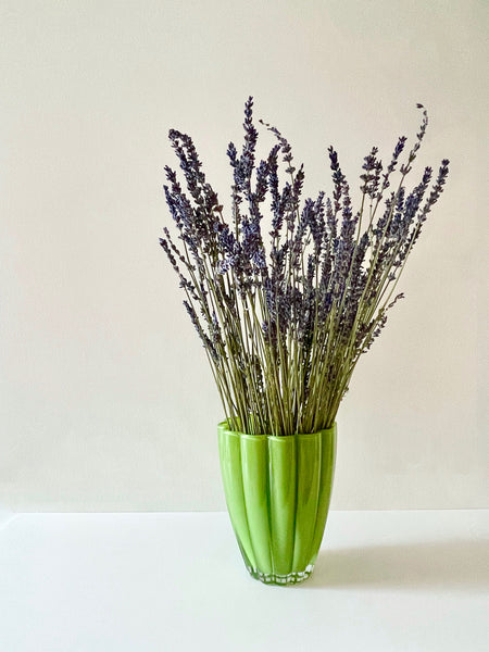 glass scalloped vase