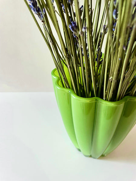 glass scalloped vase