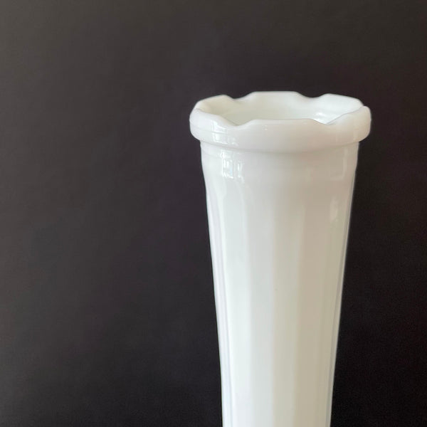 'clg co' milk glass vase