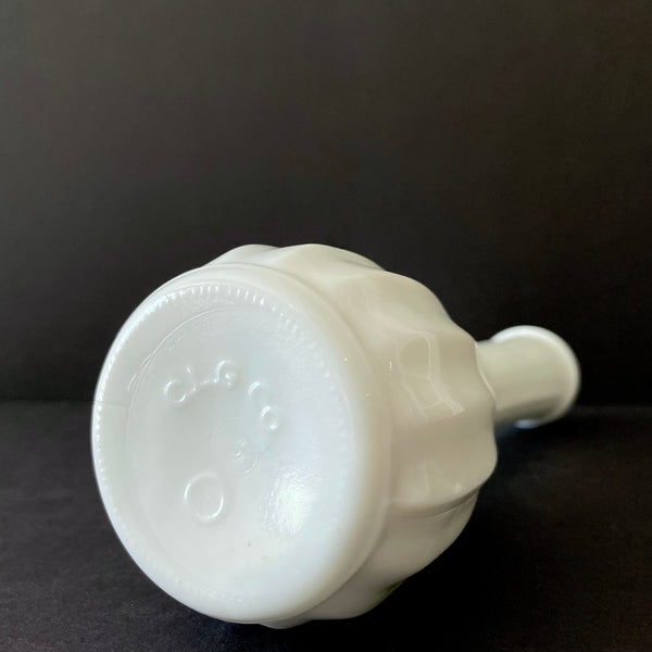 'clg co' milk glass vase