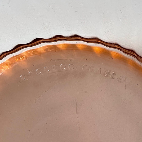 'arcoroc france' pink swirl bowl