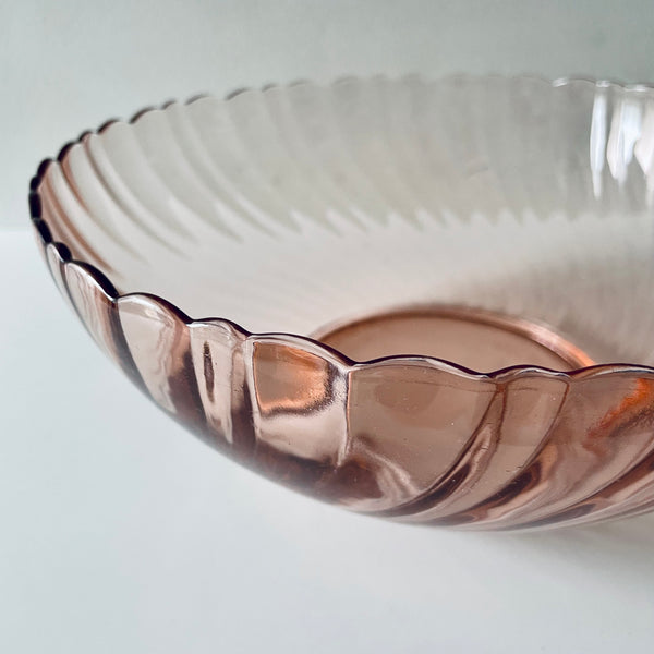 'arcoroc france' pink swirl bowl