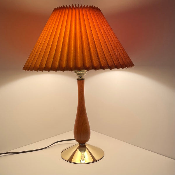 'breslin' teak & brass mcm lamp
