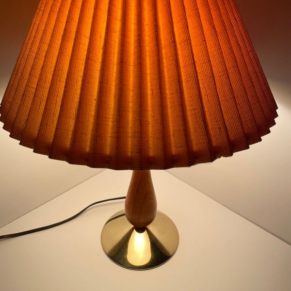 'breslin' teak & brass mcm lamp