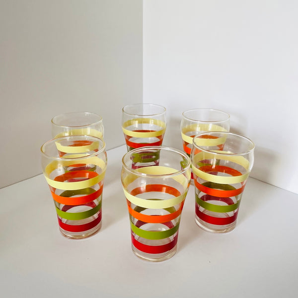 set of 6 vintage juice glasses