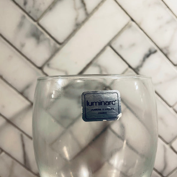 'luminarc' onyx stem wine glasses