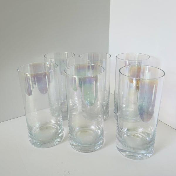 iridescent highball glasses