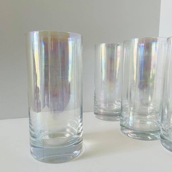 iridescent highball glasses