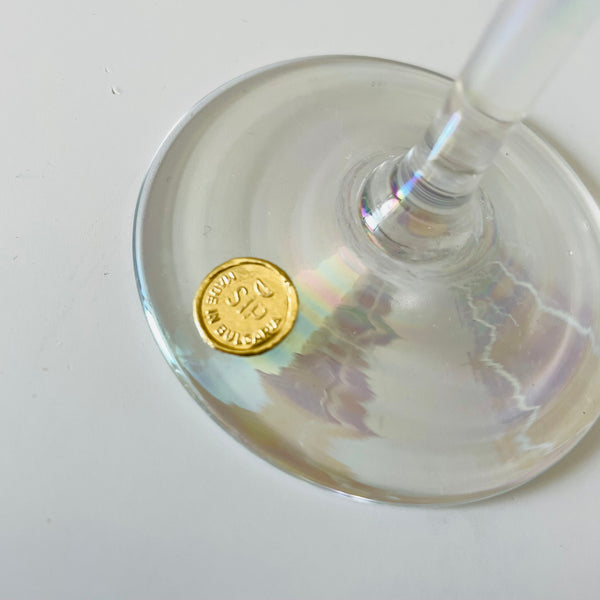 'SIP' iridescent crystal champagne flutes