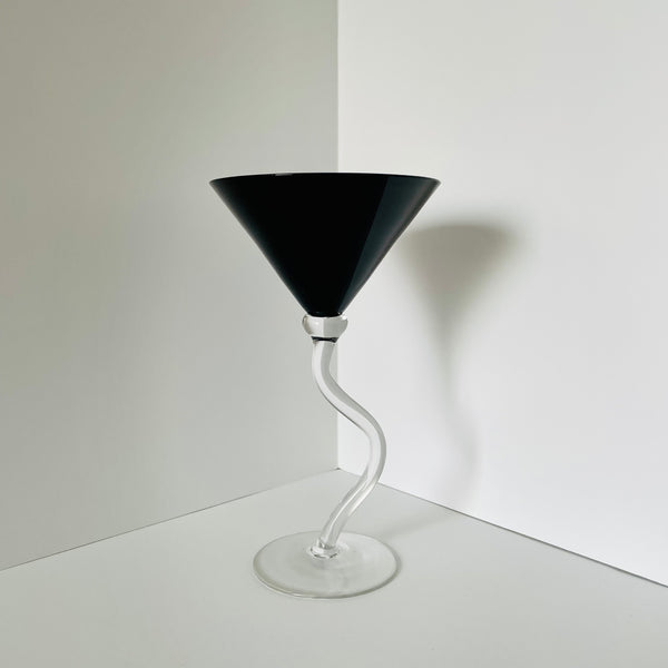 zig-zag stem onyx crystal martini glasses