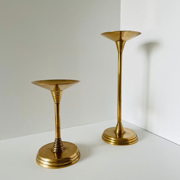 modern brass minimalist candlestick holders