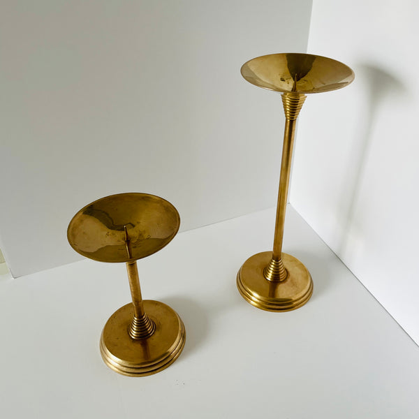 modern brass minimalist candlestick holders