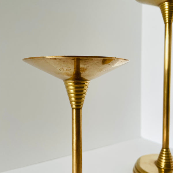 modern brass minimalist candlestick holders