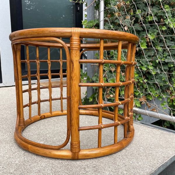mid century boho bamboo side table