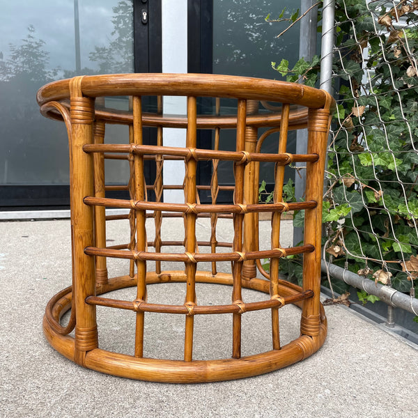 mid century boho bamboo side table