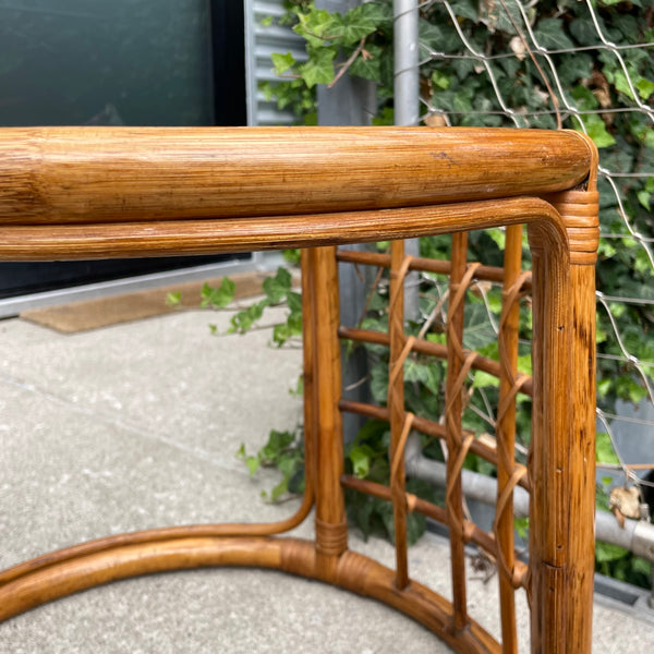 mid century boho bamboo side table